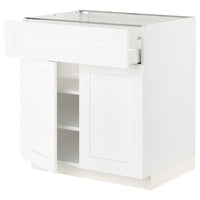 METOD / MAXIMERA base cabinet with drawer/2 doors, white Enköping/white wood effect, 80x60 cm
