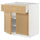 METOD / MAXIMERA base cabinet with drawer/2 doors, white/Forsbacka oak, 80x60 cm