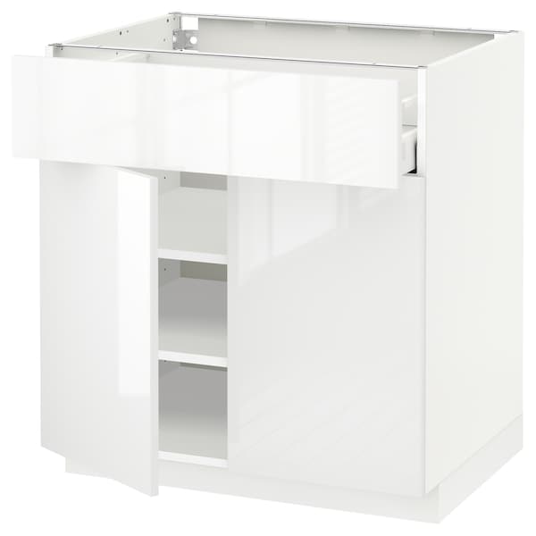 Ikea METOD / MAXIMERA - Base cabinet with drawer/2 doors, white/Ringhult white, 80x60 cm