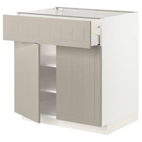 METOD / MAXIMERA - Base cabinet with drawer/2 doors, white/Stensund beige, 80x60 cm - best price from Maltashopper.com 79461036