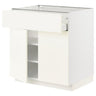 METOD / MAXIMERA base cabinet with drawer/2 doors, white/Vallstena white, 80x60 cm