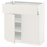 METOD / MAXIMERA base cabinet with drawer/2 doors, white/Veddinge white, 80x37 cm