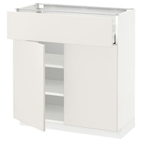 METOD / MAXIMERA - Base cabinet with drawer/2 doors, white/Veddinge white, 80x37 cm - best price from Maltashopper.com 19462406