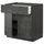 METOD / MAXIMERA base cabinet with drawer/2 doors, black/Kalhyttan dark grey concrete effect, 80x60 cm