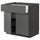 METOD / MAXIMERA base cabinet with drawer/2 doors, black/Voxtorp dark grey, 80x60 cm