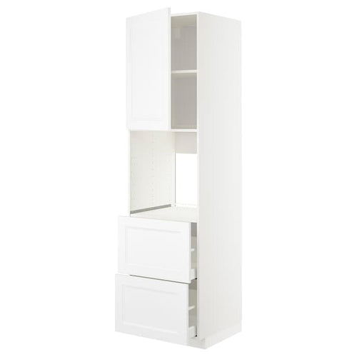 METOD / MAXIMERA - METOD / MAXIMERA Hi cab f ov w dr/2 frnts/2 hi drwrs, white/Axstad matt white, 60x60x220 cm