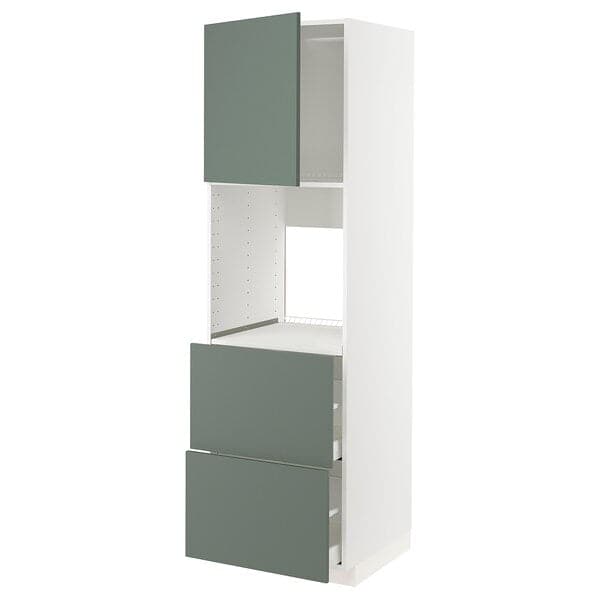 METOD / MAXIMERA - Hi cab f ov w dr/2 frnts/2 hi drwrs, white/Bodarp grey-green , 60x60x200 cm - best price from Maltashopper.com 79456619