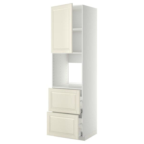 METOD / MAXIMERA - Hi cab f ov w dr/2 frnts/2 hi drwrs, white/Bodbyn off-white , 60x60x220 cm