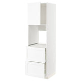 METOD / MAXIMERA hi cab f ov w dr/2 frnts/2 hi drwrs, white Enköping/white wood effect, 60x60x200 cm