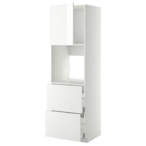 METOD / MAXIMERA hi cab f ov w dr/2 frnts/2 hi drwrs, white/Ringhult white, 60x60x200 cm