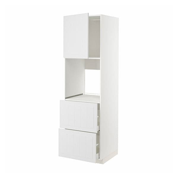 Ikea METOD / MAXIMERA - Hi cab f ov w dr/2 frnts/2 hi drwrs, white/Stensund white , 60x60x200 cm