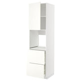 METOD / MAXIMERA hi cab f ov w dr/2 frnts/2 hi drwrs, white/Vallstena white, 60x60x220 cm