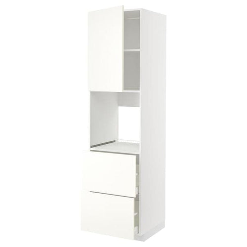 METOD / MAXIMERA - Hi cab f ov w dr/2 frnts/2 hi drwrs, white/Vallstena white, 60x60x220 cm