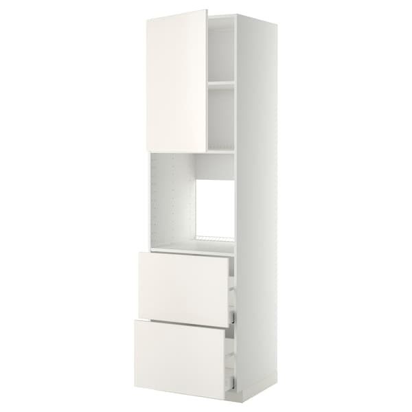 Ikea METOD / MAXIMERA - Hi cab f ov w dr/2 frnts/2 hi drwrs, white/Veddinge white , 60x60x220 cm