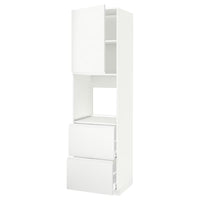 METOD / MAXIMERA hi cab f ov w dr/2 frnts/2 hi drwrs, white/Voxtorp matt white, 60x60x220 cm