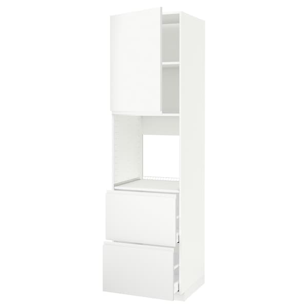 Ikea METOD / MAXIMERA - Hi cab f ov w dr/2 frnts/2 hi drwrs, white/Voxtorp matt white, 60x60x220 cm