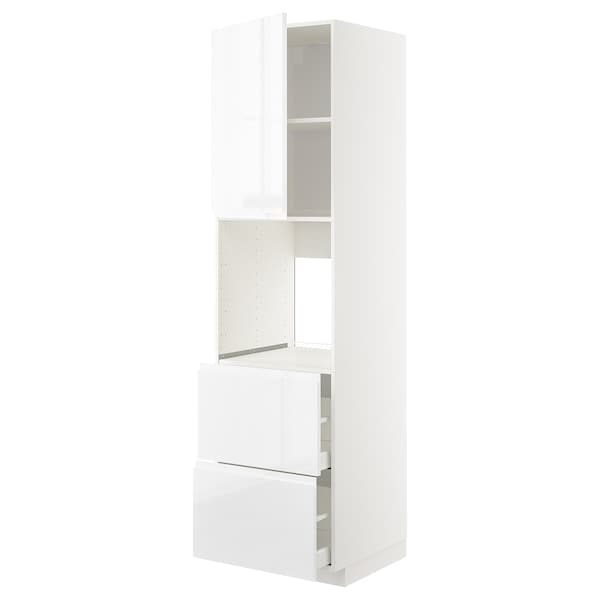 METOD / MAXIMERA - Hi cab f ov w dr/2 frnts/2 hi drwrs, white/Voxtorp high-gloss/white