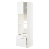 METOD / MAXIMERA hi cab f ov/combi ov w dr/2 drwrs, white/Axstad matt white, 60x60x220 cm