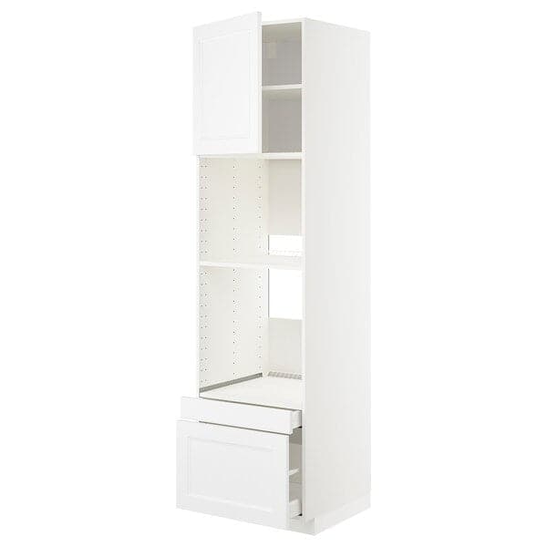 METOD / MAXIMERA - Hi cab f ov/combi ov w dr/2 drwrs, white/Axstad matt white, 60x60x220 cm