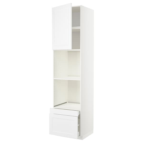 METOD / MAXIMERA - Hi cab f ov/combi ov w dr/2 drwrs, white/Axstad matt white , 60x60x240 cm - best price from Maltashopper.com 29461190