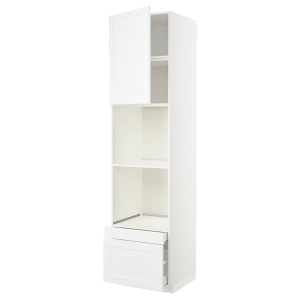METOD / MAXIMERA - Hi cab f ov/combi ov w dr/2 drwrs, white/Axstad matt white , 60x60x240 cm