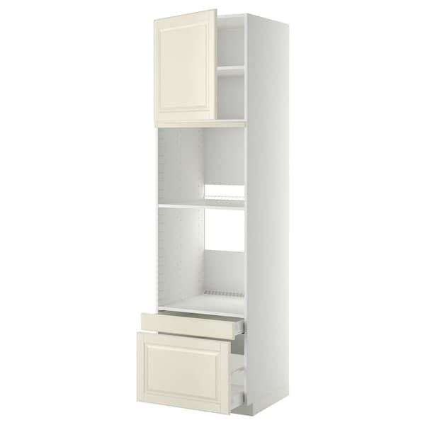 Ikea METOD / MAXIMERA - Hi cab f ov/combi ov w dr/2 drwrs, white/Bodbyn off-white, 60x60x220 cm