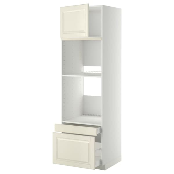 METOD / MAXIMERA - Hi cab f ov/combi ov w dr/2 drwrs, white/Bodbyn off-white, 60x60x200 cm - best price from Maltashopper.com 59467732
