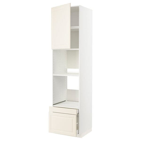 Ikea METOD / MAXIMERA - Hi cab f ov/combi ov w dr/2 drwrs, white/Bodbyn off-white , 60x60x240 cm