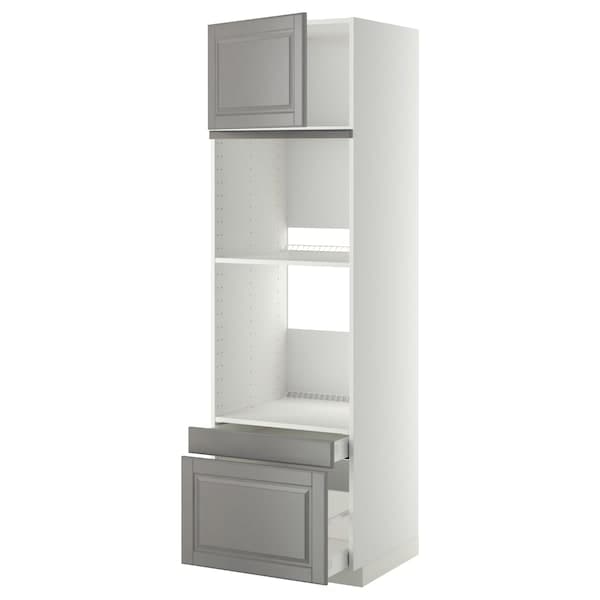 Ikea METOD / MAXIMERA - Hi cab f ov/combi ov w dr/2 drwrs, white/Bodbyn grey ,