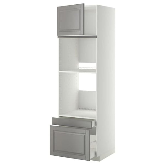 Ikea METOD / MAXIMERA - Hi cab f ov/combi ov w dr/2 drwrs, white/Bodbyn grey ,