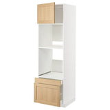 METOD / MAXIMERA hi cab f ov/combi ov w dr/2 drwrs, white/Forsbacka oak, 60x60x200 cm