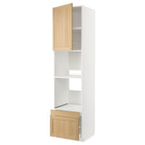 METOD / MAXIMERA hi cab f ov/combi ov w dr/2 drwrs, white/Forsbacka oak, 60x60x240 cm