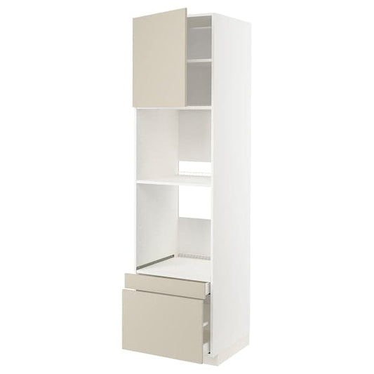Ikea METOD / MAXIMERA - Hi cab f ov/combi ov w dr/2 drwrs, white/Havstorp beige