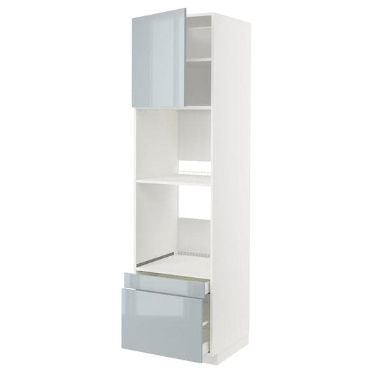 METOD / MAXIMERA - Hi cab f ov/combi ov w dr/2 drwrs, white/Kallarp light grey-blue, 60x60x220 cm - best price from Maltashopper.com 89479677