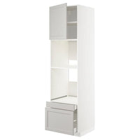 METOD / MAXIMERA hi cab f ov/combi ov w dr/2 drwrs, white/Lerhyttan light grey, 60x60x220 cm