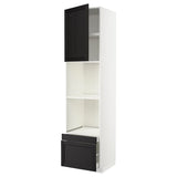METOD / MAXIMERA hi cab f ov/combi ov w dr/2 drwrs, white/Lerhyttan black stained, 60x60x240 cm
