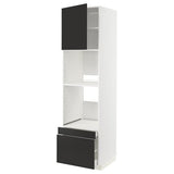 METOD / MAXIMERA hi cab f ov/combi ov w dr/2 drwrs, white/Nickebo matt anthracite, 60x60x220 cm