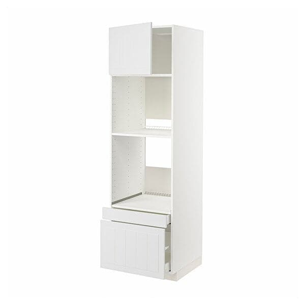 Ikea METOD / MAXIMERA - Hi cab f ov/combi ov w dr/2 drwrs, white/Stensund white , 60x60x200 cm
