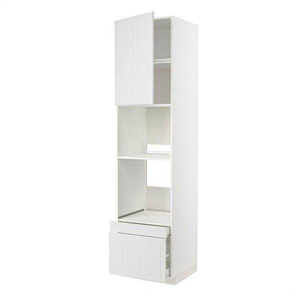 Ikea METOD / MAXIMERA - Hi cab f ov/combi ov w dr/2 drwrs, white/Stensund white , 60x60x240 cm