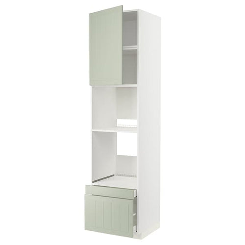 METOD / MAXIMERA hi cab f ov/combi ov w dr/2 drwrs, white/Stensund light green, 60x60x240 cm