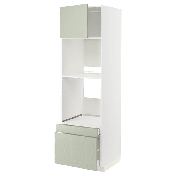 Ikea METOD / MAXIMERA - Hi cab f ov/combi ov w dr/2 drwrs, white/Stensund light green, 60x60x200 cm