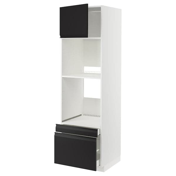Ikea METOD / MAXIMERA - Hi cab f ov/combi ov w dr/2 drwrs, white/Upplöv matt anthracite , 60x60x200 cm