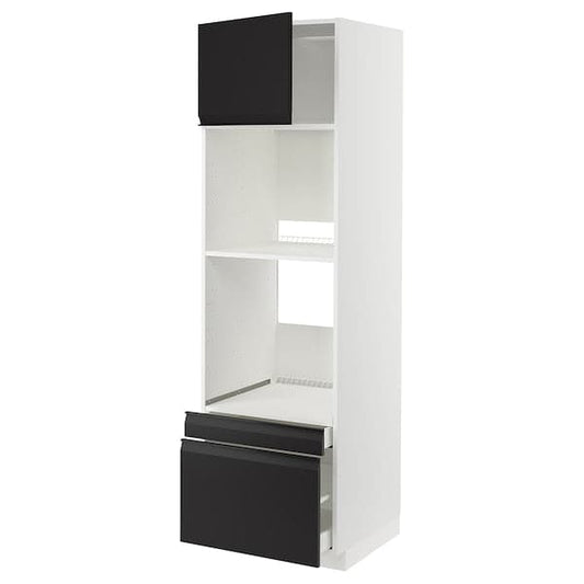 Ikea METOD / MAXIMERA - Hi cab f ov/combi ov w dr/2 drwrs, white/Upplöv matt anthracite , 60x60x200 cm