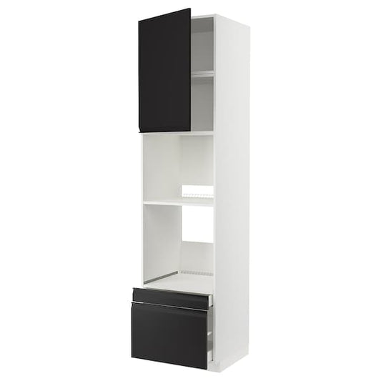 METOD / MAXIMERA - Hi cab f ov/combi ov w dr/2 drwrs, white/Upplöv matt anthracite , 60x60x240 cm - best price from Maltashopper.com 49493345