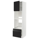 METOD / MAXIMERA hi cab f ov/combi ov w dr/2 drwrs, white/Upplöv matt anthracite, 60x60x220 cm
