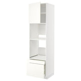 METOD / MAXIMERA hi cab f ov/combi ov w dr/2 drwrs, white/Vallstena white, 60x60x220 cm