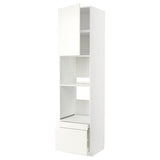 METOD / MAXIMERA hi cab f ov/combi ov w dr/2 drwrs, white/Vallstena white, 60x60x240 cm