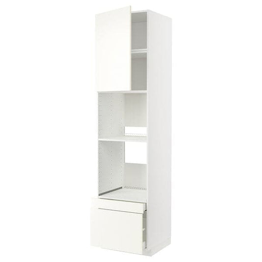 Ikea METOD / MAXIMERA - Hi cab f ov/combi ov w dr/2 drwrs, white/Vallstena white, 60x60x240 cm