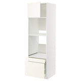 METOD / MAXIMERA hi cab f ov/combi ov w dr/2 drwrs, white/Vallstena white, 60x60x200 cm