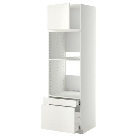 Ikea METOD / MAXIMERA - Hi cab f ov/combi ov w dr/2 drwrs, white/Veddinge white, 60x60x200 cm